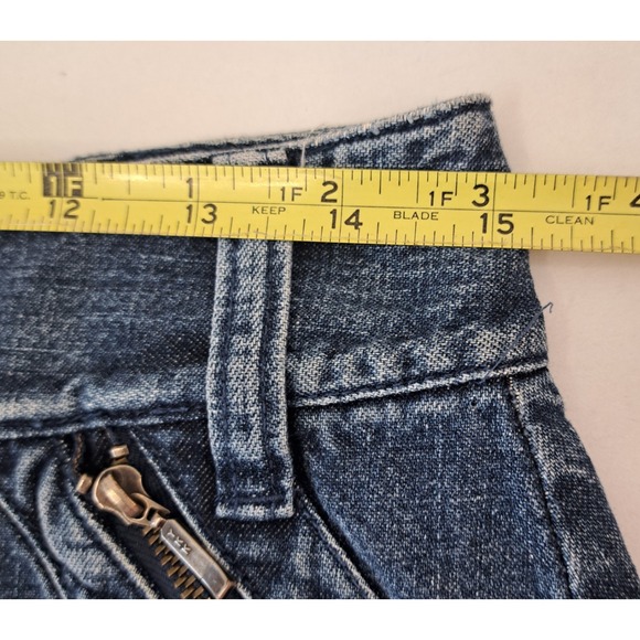 Vtg Casual Corner ANNEX Denim Skirt Womens 8 Blue Zip Pockets 21"L Cotton - Picture 6 of 9